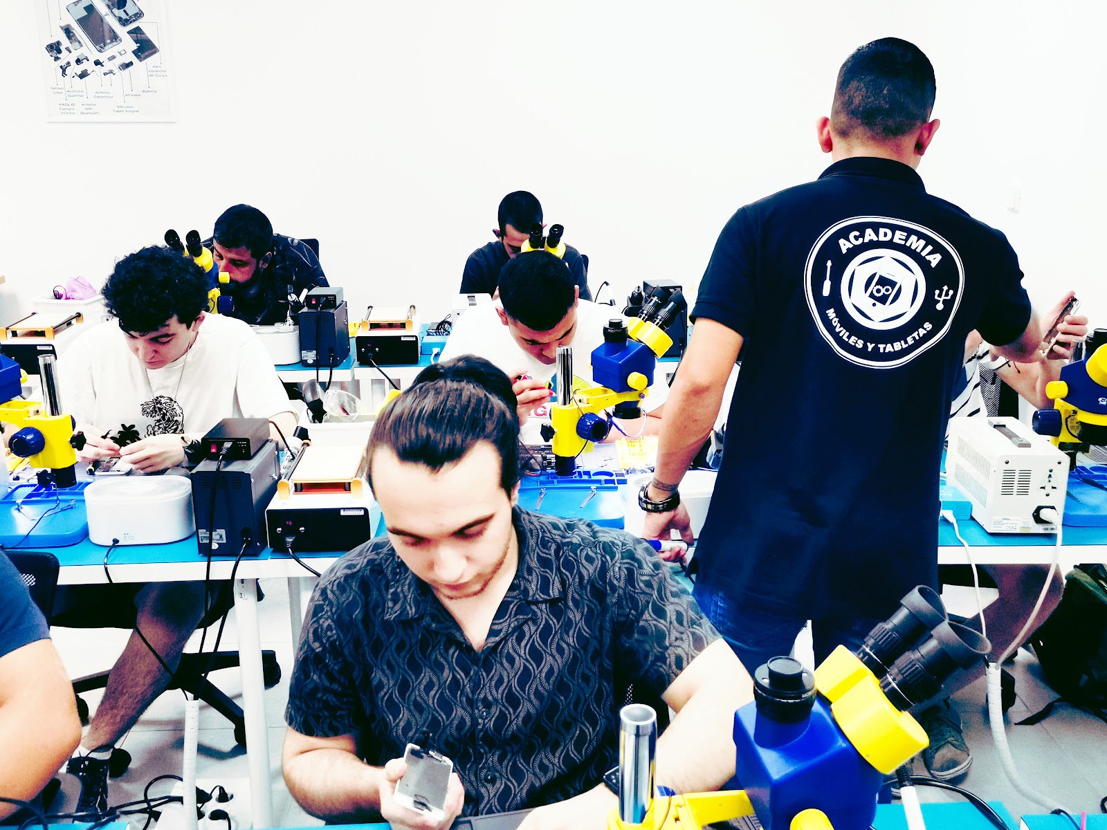 Aula y trabajos de alumnos en School Repair Phones